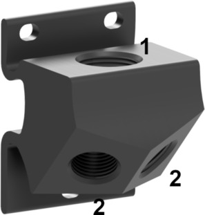 T-connector 45° With wall mounting bracket 1/2"-1/2"