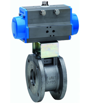 Flanged ball valve with pneumatic actuator BA160-25-S0-A