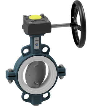Butterfly valve with manual gear box BUW4-400-DSTS-G