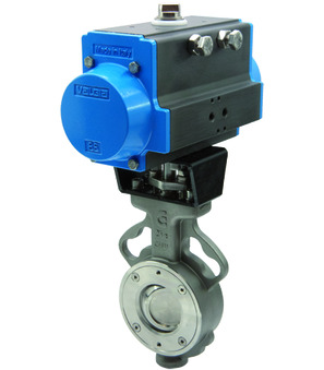 Absperrklappe mit Druckluftdrehantrieb BUW9-065-SSRS-S42
