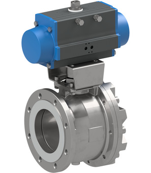 Flanschkugelhahn mit Druckluftdrehantrieb BADA-150-SSTV-S0