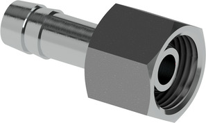 Hose nozzle for ball connection and nut HN76-04-14-W