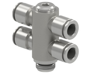 Male stud branch tee swivel With 2 double banjos PI15-04-M5-N-0-360