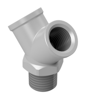 Y-adapter Female thread/Male thread/Female thread 1/4"